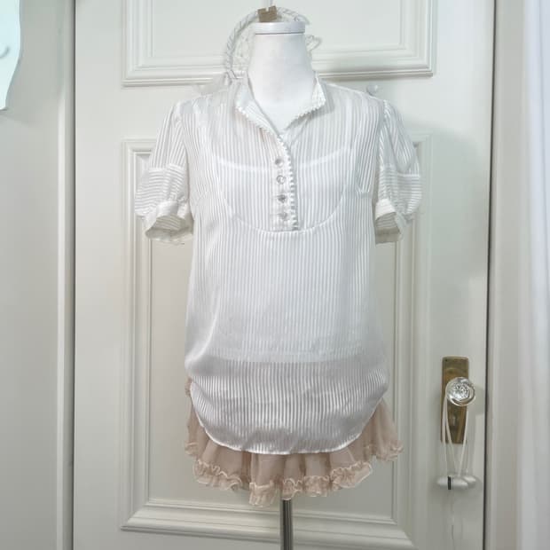 white glitter stripe crystal button prin