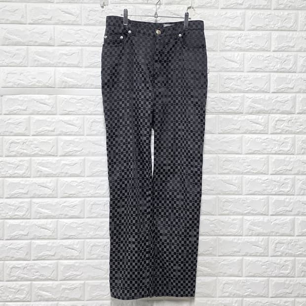 베르사체 클래식 V2 체크 패턴 팬츠 28인치