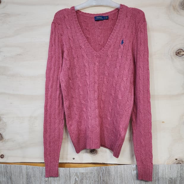840) 폴로 랄프로렌 POLO 케이블 브이넥 캐시미어블랜드 니트