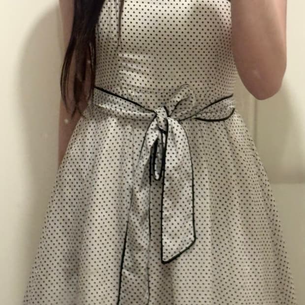 화이트 도트 원피스(일본빈티지)