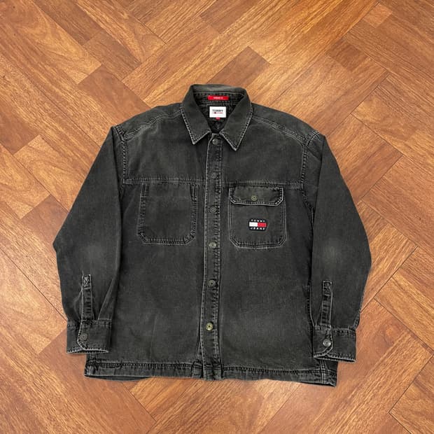 타미힐피거 블랙 데님 자켓