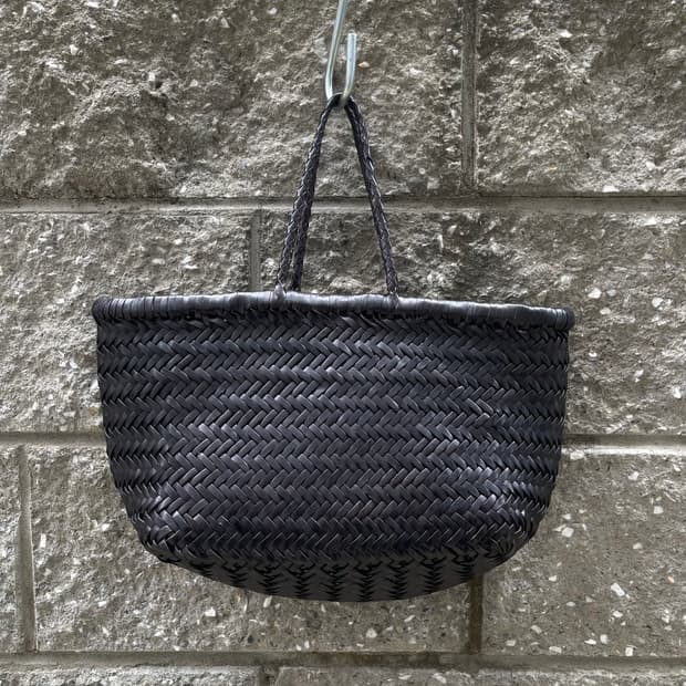 [OS] DRAGON DIFFUSION 블랙 레더 스물 위빙 토트백