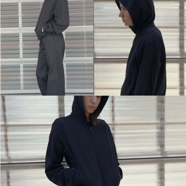 (2size)머듈 후드 집업 블랙