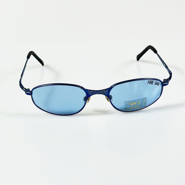 90s FIRE GAS 슬림 오벌 블루메탈 빈티지 틴트 선글라스