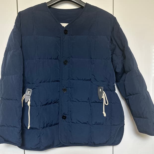 질샌더 네이비 블루 퀼팅구스다운패딩 자켓