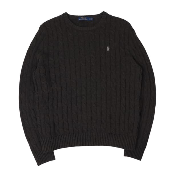 폴로 랄프로렌 챠콜 케이블 니트