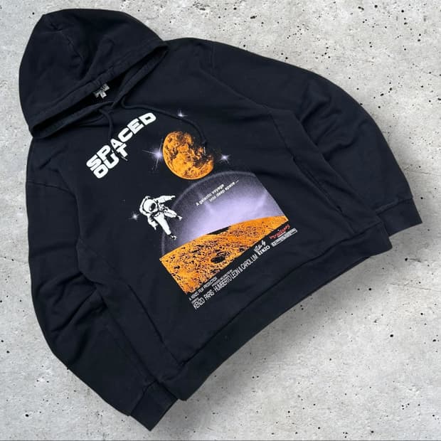 [XL] KENZO 스페이스 아웃 블랙 후드티 A624