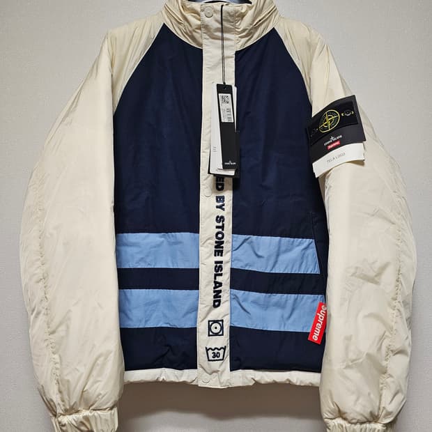 슈프림 x 스톤 아일랜드 리버시블 다운 퍼퍼 자켓 XL (새 상품)