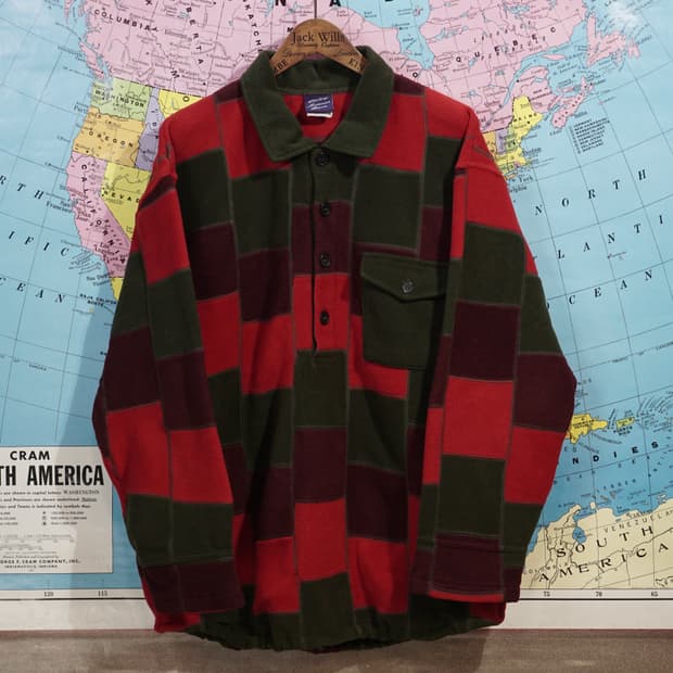 빈티지 패치워크 플리스 스웻