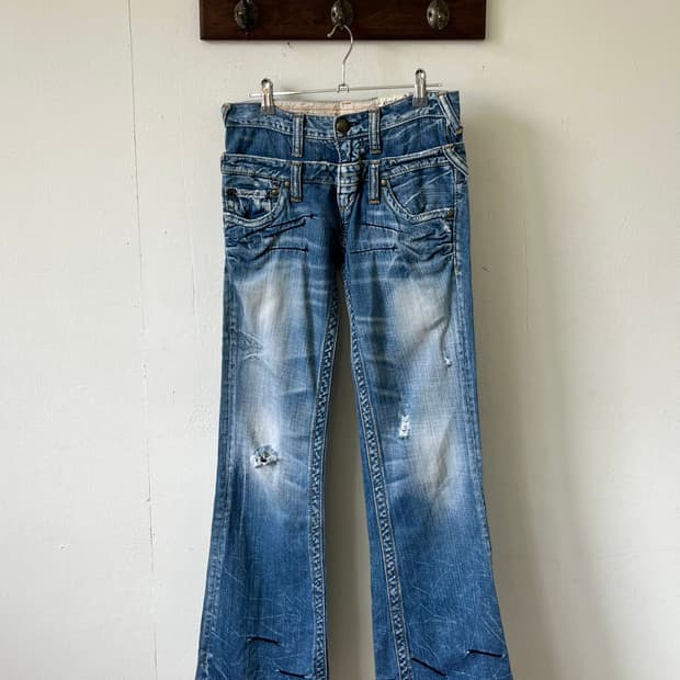 ANTGAUGE 패치 스티치 데님 팬츠