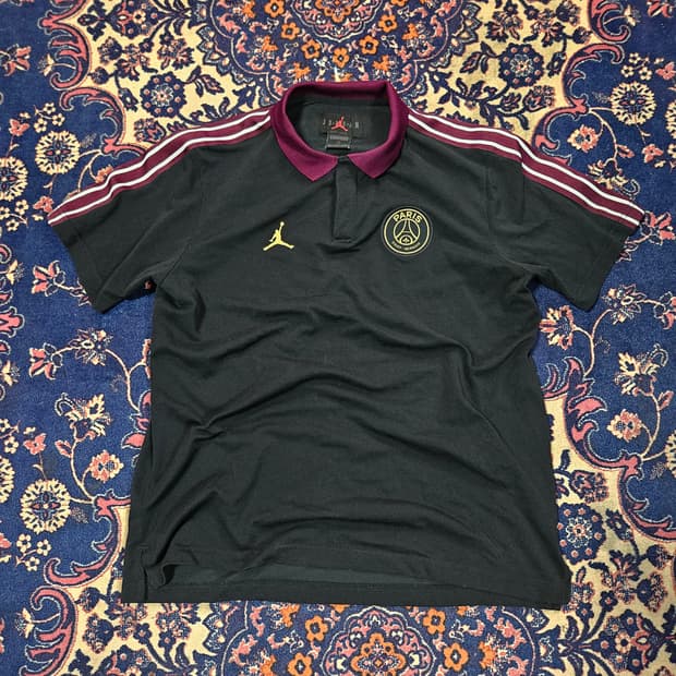 조던 x 파리생제르맹 라펠 폴로 카라넥 반팔티셔츠 XL