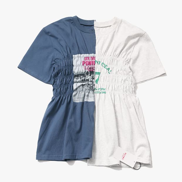 BEAMS HEART - REMAKE SHIRRING T SHIRT