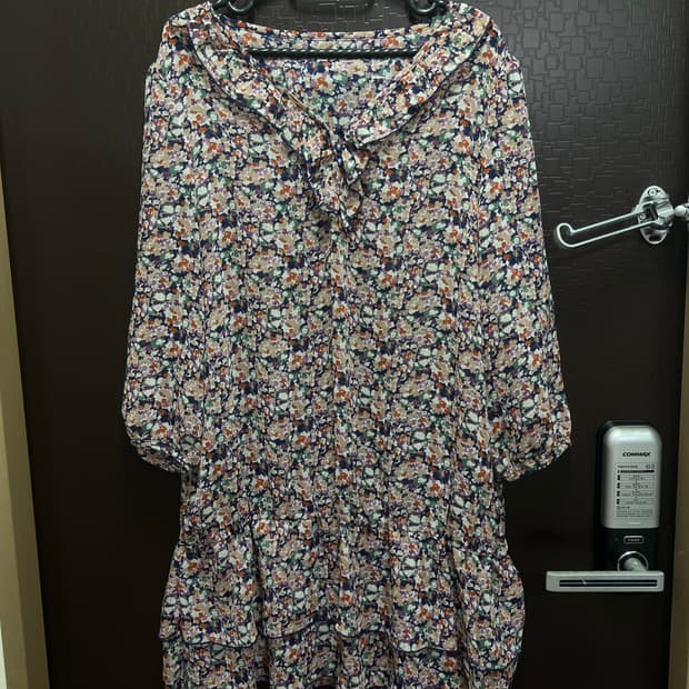 빈티지 모리걸 시스루 보라빛 블라우스원피스 free