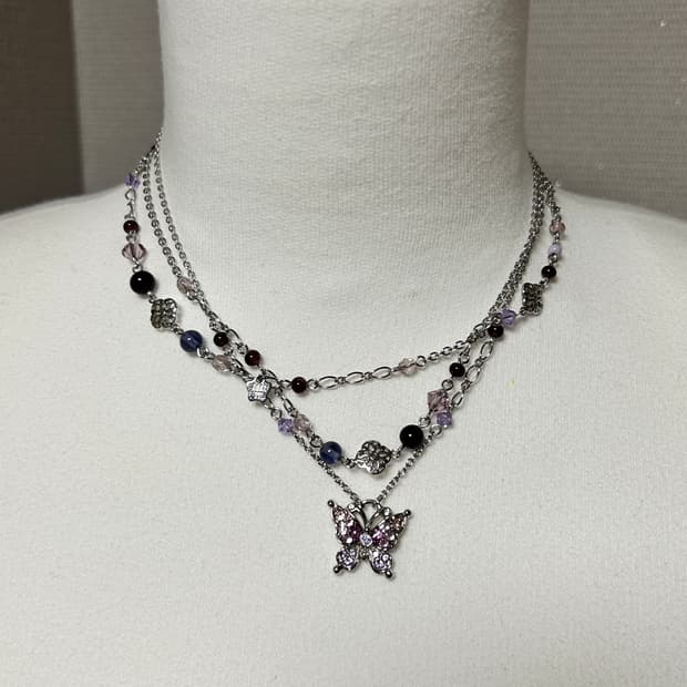 🦋 ANNA SUI 나비 멀티 레이어드 네크리스