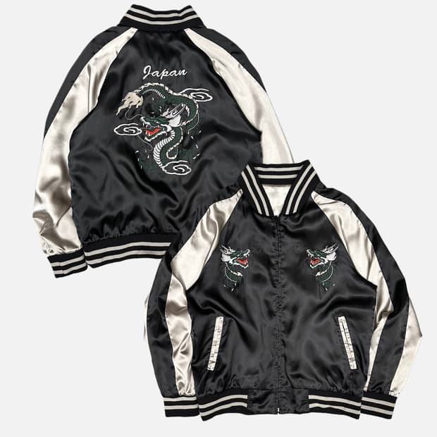 dragon embroidery japan souvenir jacket