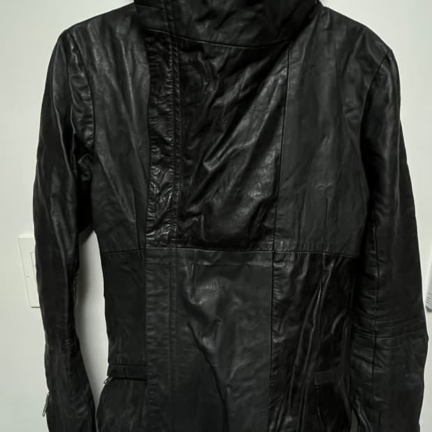 (교환) ekam 하이넥 램스킨 자켓 m->s 교환 레더자켓 