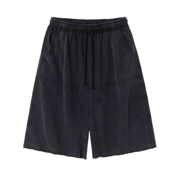 해칭룸 double knee shorts black