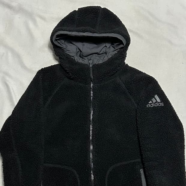L 아디다스 리버시블 뽀글이 패딩