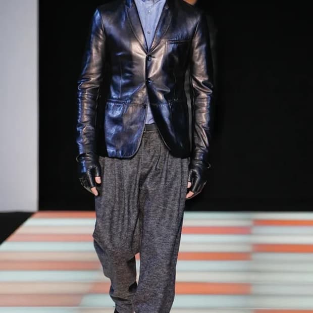 아르마니 레더 블레이저