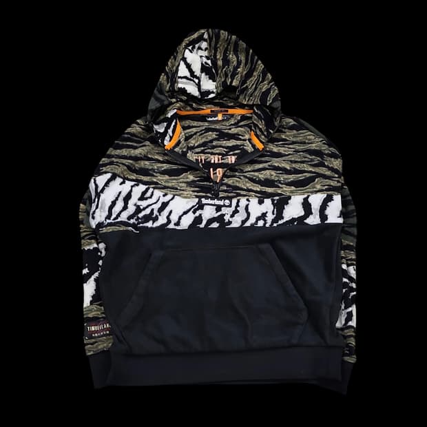 팀버랜드 반집업 카모 후리스 후드티