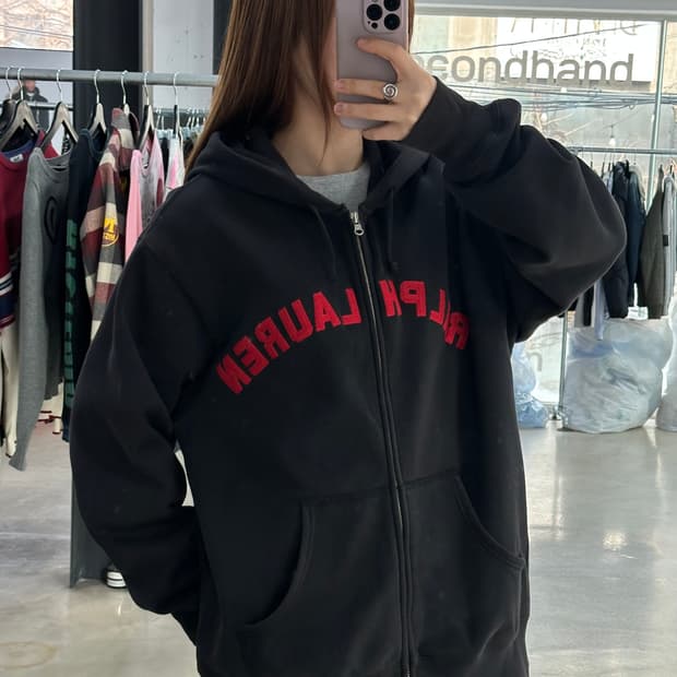 폴로랄프로렌 진스 스펠자수 코튼 후드집업