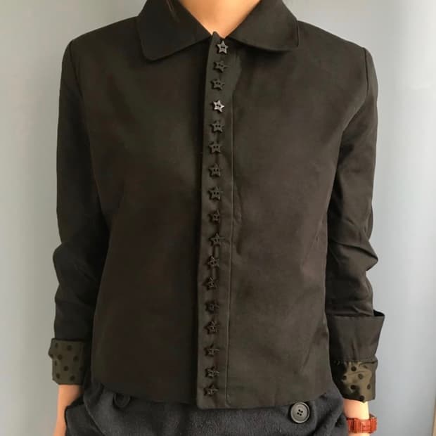 오스하이 자켓 Stars Shirt Jacket Black