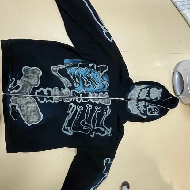 [US XXL] 트래비스 스캇 프라그먼트 스켈레톤 그래피티 후드 집업