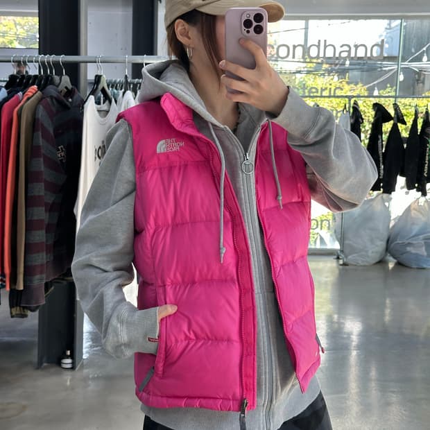 노스페이스 눕시700 패딩베스트 핑크