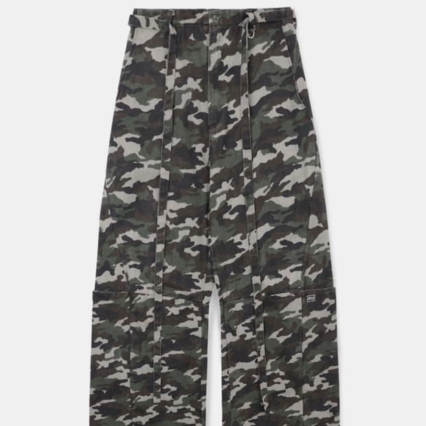 커브드 카고 팬츠 - 카모