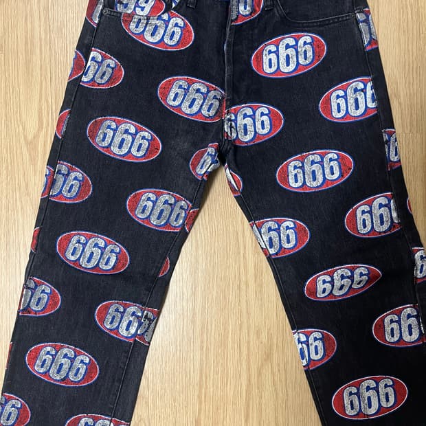슈프림 666 데님팬츠