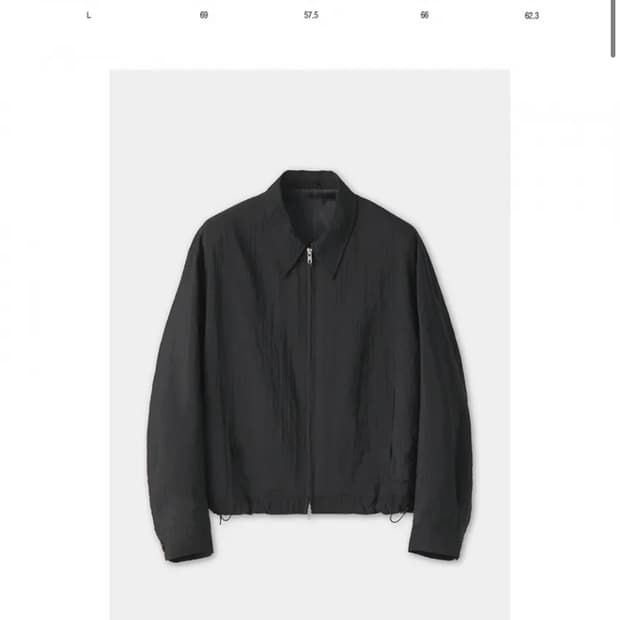 쿠어 와이드카라 크링클 블루종 (블랙) M