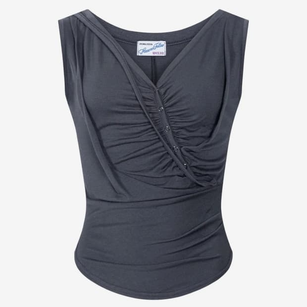 Deba Sleeveless Top (Charcoal)