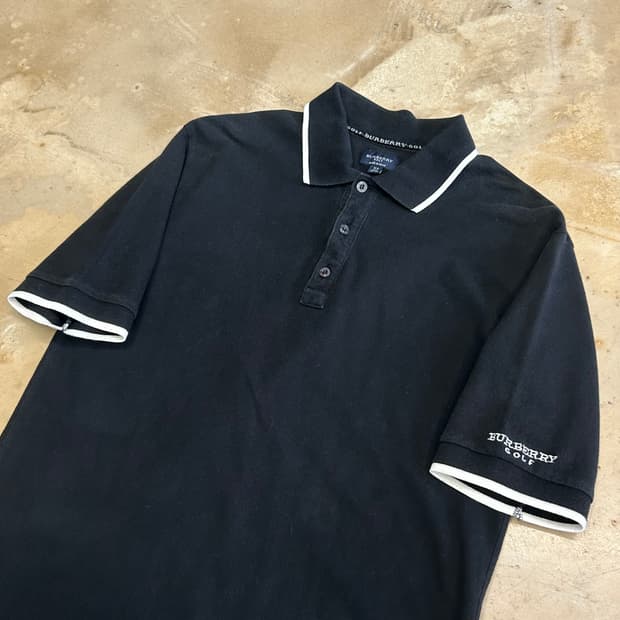 XS 버버리 골프 코튼 카라 반팔티