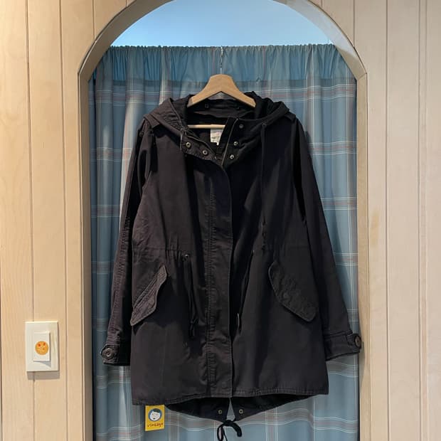 일본빈티지 블랙 후드야상