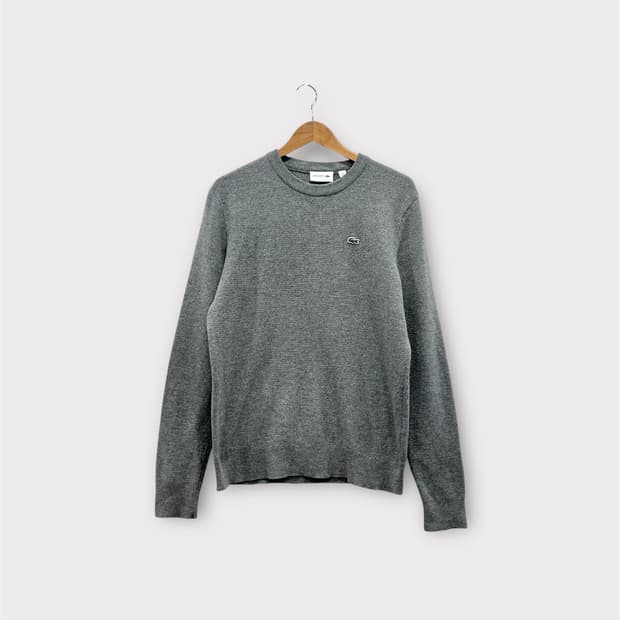 라코스테 울 라운드넥 니트 남성 M 100사이즈 그레이