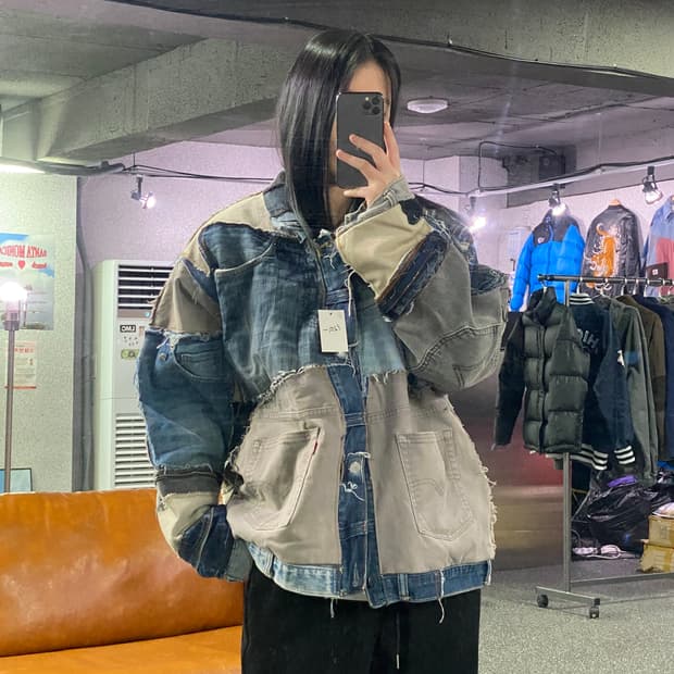 리바이스 리메이크 패치워크 데님 자켓 B3902