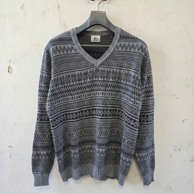 라코스테 패턴 V넥 스웨터 95