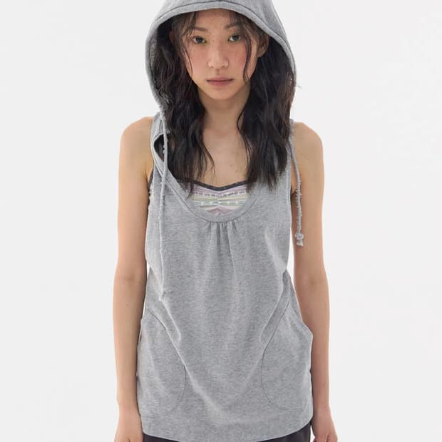 익스파이어드걸 sleeveless Hoodie 슬리브리스 후디