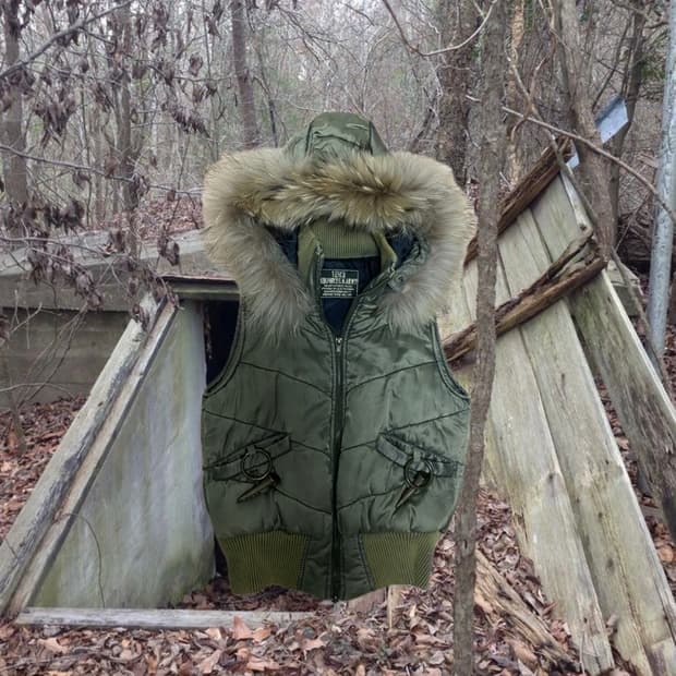 Vintage fur padding vest