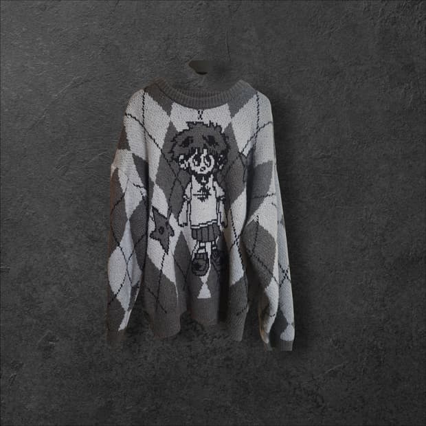 나이스고스트클럽 little ghost argyle knit