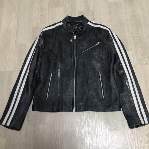 (L) 스페로네 SPERONE 리얼레더 워시드 램스킨 바이커 자켓 