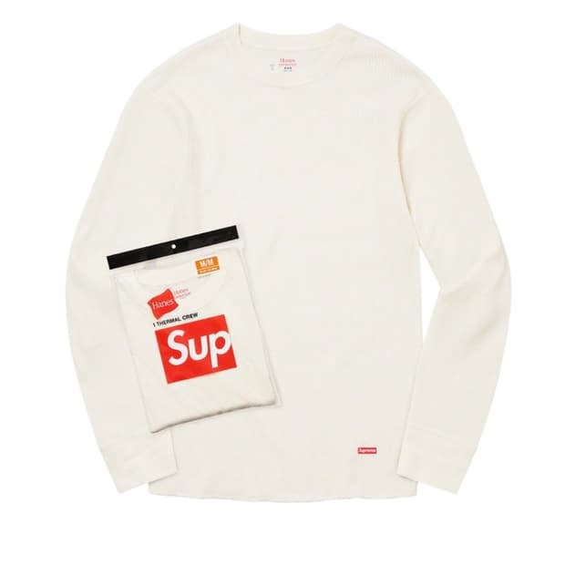 슈프림 헤인즈 써멀 크루 내츄럴 (1개입) S