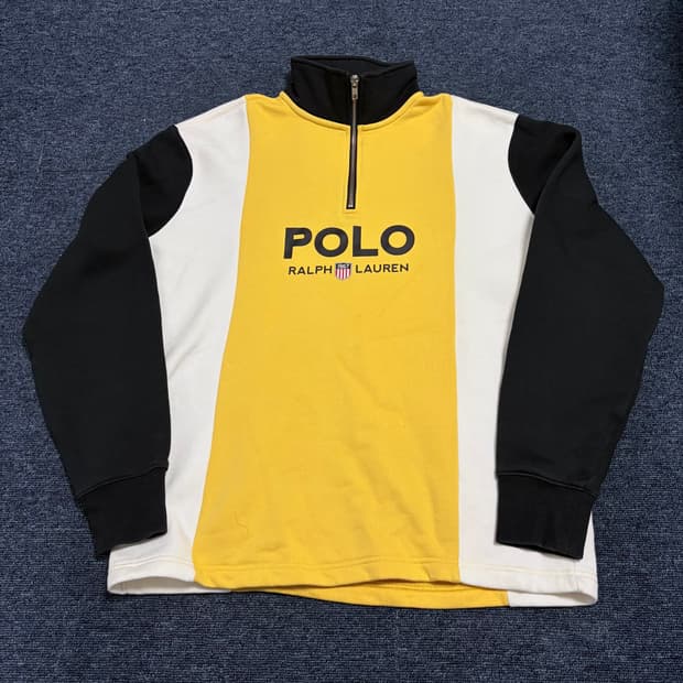 폴로 랄프로렌 쉴드 로고 반집업 맨투맨