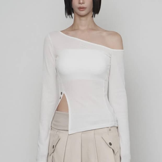 에트오소메 원숄더 베이직 롱슬리브