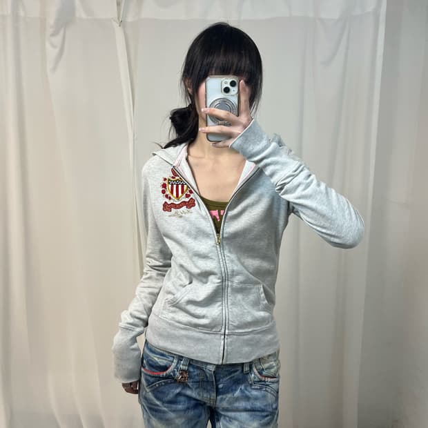 Polo Jeans Company  grey zip-up hoodie  