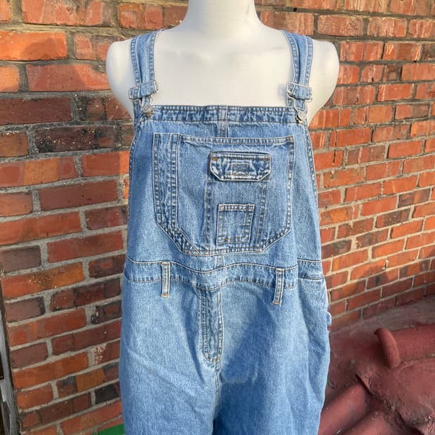 하프 청 멜빵 점프수트