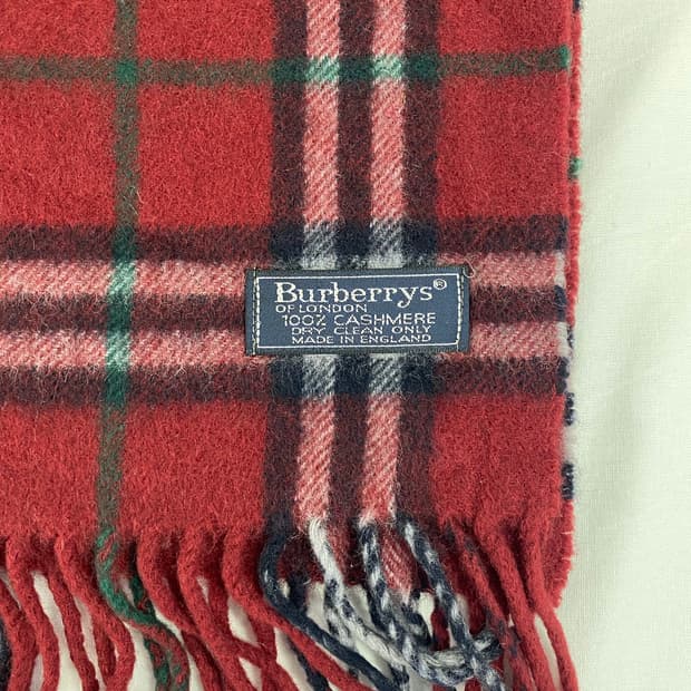 버버리 캐시미어 레드 머플러 목도리