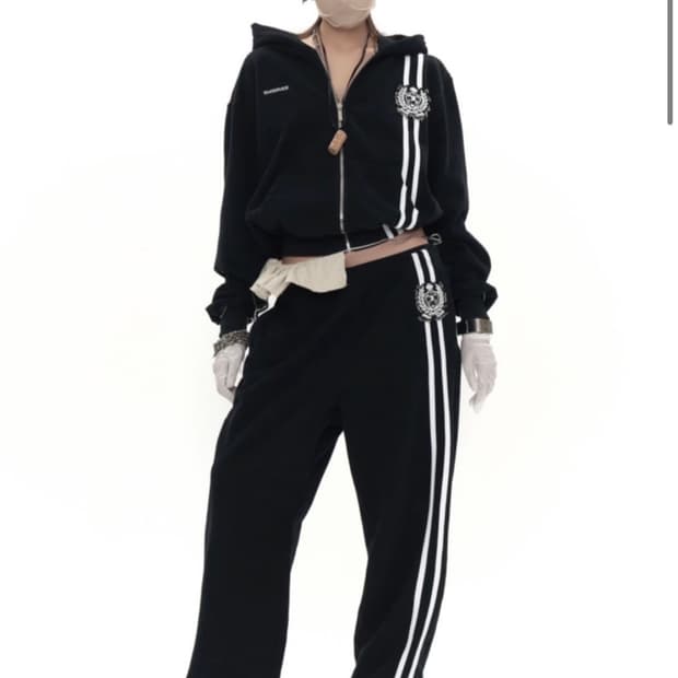 ((((구함)))) 604서비스 비즈 스쿨 로고 트랙 후드집업 팬츠