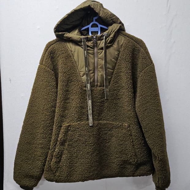 LYNX  후리스 아노락 후드티 카키  95