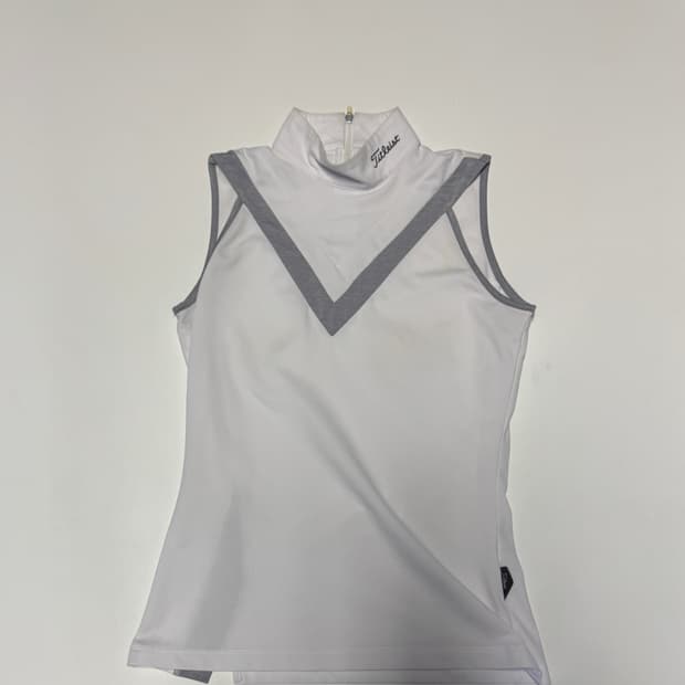 여성 타이틀리스트 뒷 반집업 기능성 나시 티셔츠 Xs 화이트